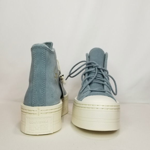 Converse Women CTAS Modern Lift Platform Suede Size 5.5 Mid Blue NWT - Picture 7 of 9